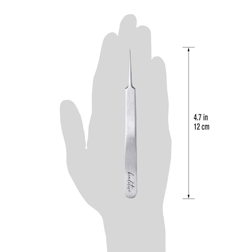 Beaditive High Precision Needle Nose Tweezers - 4.7" Craft Tweezers for Sewing, Beading, Quilling & DIY Crafts - Non-Serrated Jewelry Tweezers with Fine Tips - Stainless Steel