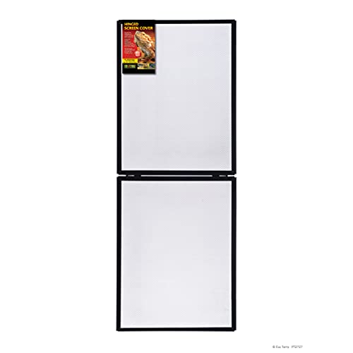 Exo Terra Hinged Terrarium Screen Cover, 60 Breeder/75 Gallon – Easy Access, 18.75”x 48.75” Full Open, Durable UV Ventilation - size: Large