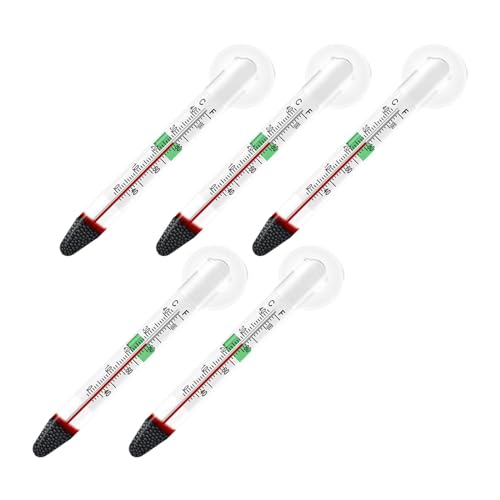 5Pcs Thermometer with Suction Cup Glass Tube Double Layered Glass High