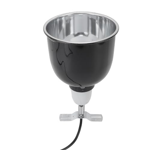Fockety Repta Clamp Lamp, Deep Dome Reptile Heat Lamp Fixture, 360 Degree Rotating Stainless Steel UVA UVB Lampshade Heating Light Cover for Lizards Turtles Snakes Bulb Not Included (US
