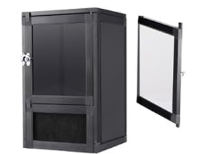 8"x8"x12" Jumping Spider Enclosure, Small Reptile Terrarium with Screen & Acrylic Double Doors, Ventilated Habitat for Tarantula, Lizard, Snake, Frog, Easy Assembly