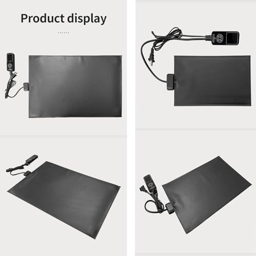Timeable Temperature-Controlled Reptile Heating Pad, 10-50°C Adjustable, Graphene Chip Rapid Heating, IPX7 Waterproof, Multiple Sizes for Turtles Lizards Frogs,20x20cm/7.9x7.9in (10W) - size: 20x20cm/7.9x7.9in (10W)