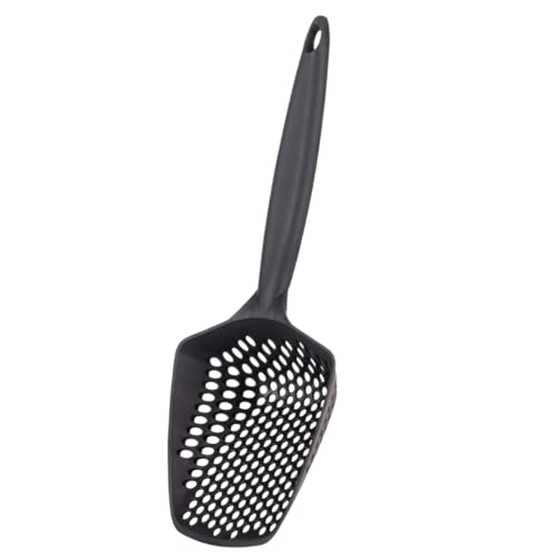 Set of 3 Cat Litter Scoop with Small Holes for Fine Litter, Hanging Handle Deep Reptile Terrarium Sand Sifter, Poop Scooper Rabbit Pooper Lifter Kitten Sifting Shovel (Black, Set of 3) - color: Black, size: Set of 3
