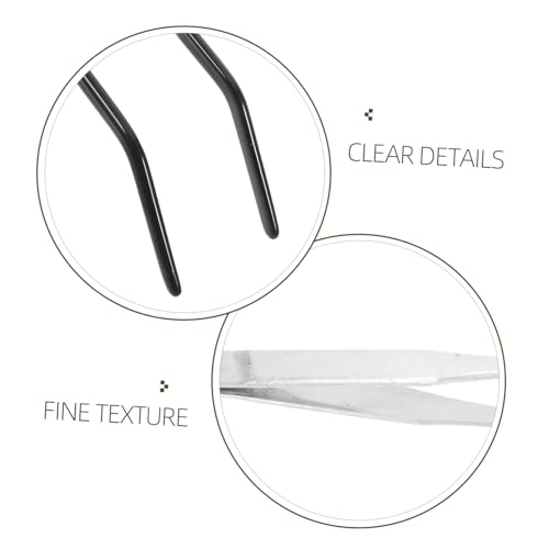TEHAUX 2pcs Stainless Steel Long Feeding Tongs with Rubber Tips for Reptiles Curved Tweezers for Snake and Gecko Portable Aquarium Terrarium Supplies Easy to Use and Durable