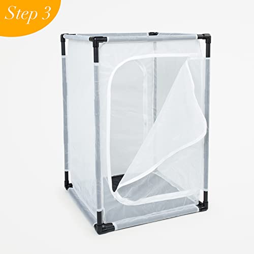 36" Large Monarch Butterfly Habitat Cage, Outdoor Insect Mesh Cage Terrarium 24" x 24" x 36" - style: Poles Slide Through Cover 36" Tall