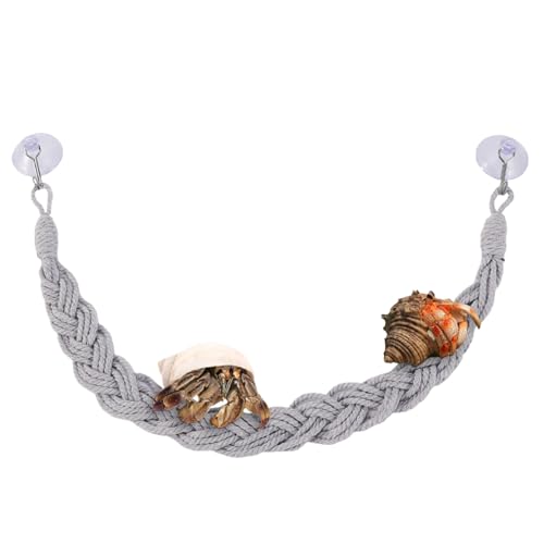 Reptile Vines Toys Hermit – Lightweight Crab Tank Terrarium Accessories, Modern, High-Performance, Climbing Jute Rope, Ladder Lizards Geckos Snakes | Lizards Geckos Snakes - color: Gray
