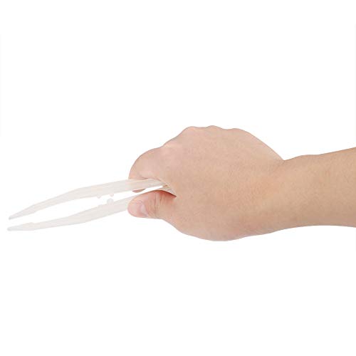 Glow in The Dark Reptile Feeding Tongs 10.6 Inch, Stainless Steel Tweezers with Rubber Tip, Long Curved & Straight Feeder Tool Kit for Bearded Dragon Snake Lizard Terrarium Accesso