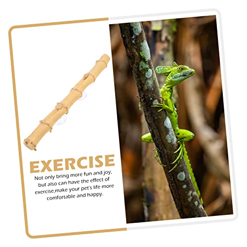 Abaodam Bearded Dragon Climbing Branch Suction Cup Reptile Decor for Lizard Enrichment Durable Natural Wood Structure for Bearded Dragons Geckos More