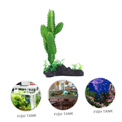 IMIKEYA Artificial Cactus Aquarium Plant Decoration Simulation Underwater Plastic Plant for Fish Tank for Aquarium Décor and Reptile Terrarium