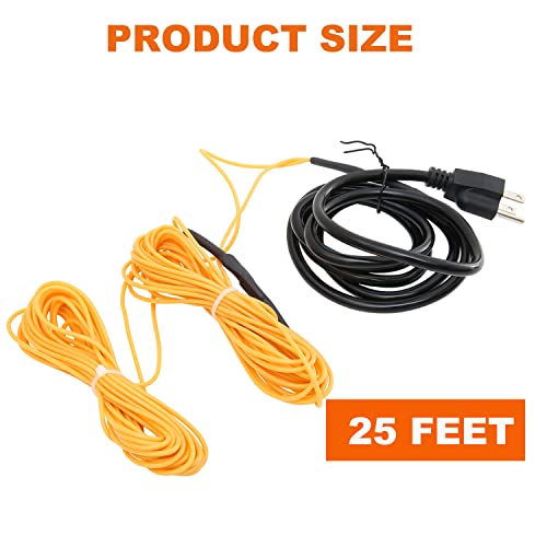 Soil Heating Cable 25 Ft Electric Soil Warming Cable Greenhouse Plant Soil Heater Cable Keep Soil Warm for Soil, Garden, Cold Frame - size: 25ft