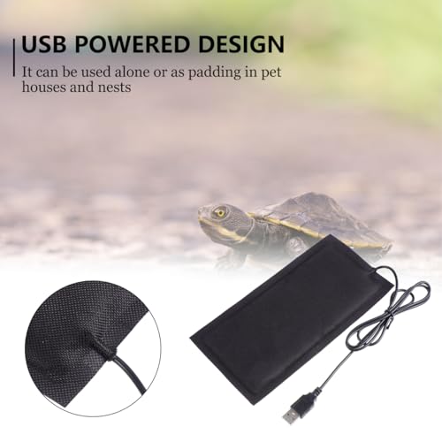 Balacoo USB Reptile Heating Pad, Under Tank Heater for Snake, Lizard, Turtle, Terrarium Heat Mat for Reptile, Consistent Temperature Control (Black, 7.9 x 3.9 in)