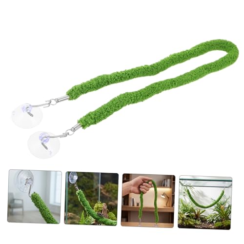 VANZACK Bendable Plush Climbing Rope with Suction Cup Hook for Reptile Tank Habitat, Versatile Artificial Vine Decoration for Leopard Gecko and Lizard Terrarium