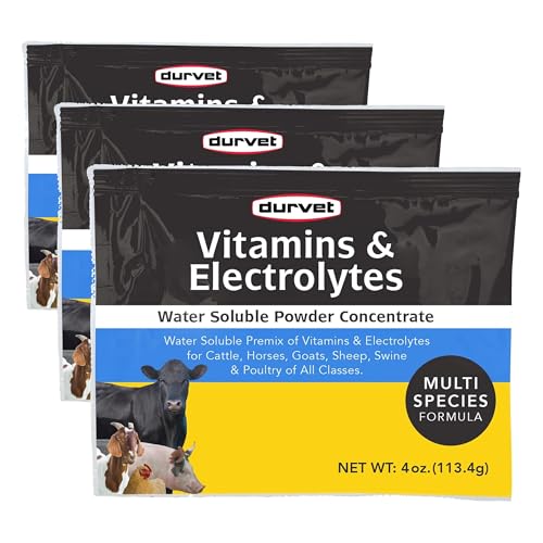 Durvet Vitamins & Electrolytes Conc, 4 oz (113.4g) (Pack of 3) - size: 4.00 Ounce (Pack of 3)