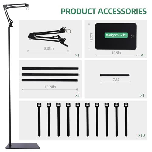 MECESOR Reptile Dual Light Fixture 160W and Reptile Lamp Stand Adjustable Height 15.7-73.6inch with 360°Adjustable Swing Arm