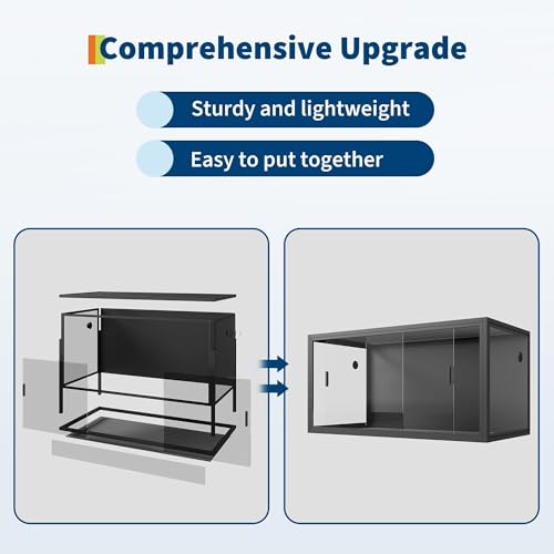 Patikuin 120 Gallon Reptile Terrarium – 4x2x2 ft Glass Enclosure with Heavy-Duty Screen Ventilation Top, Easy Assembly, Ideal for Bearded Dragons, Ball Pythons, Snakes & Lizards, Dark Green - color: Green