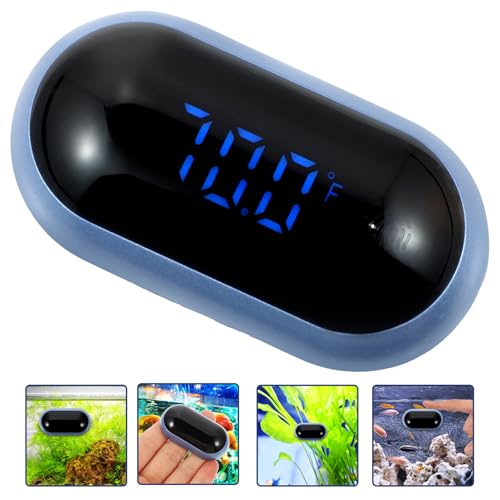 TOYANDONA Fish Tank Temperature Gauge Digital LED Thermometer with Suction Cup High-Precision Aquarium Water Temperature Monitor for Reptile Terrarium Use