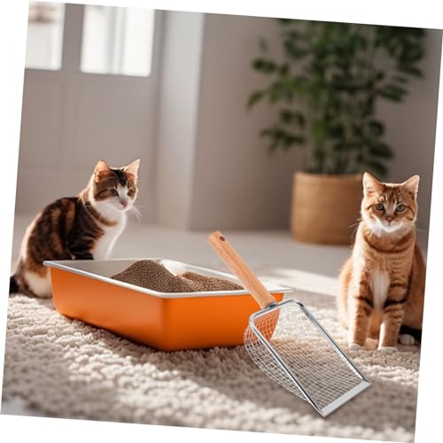 Toyvian Cat Litter Scoop with Handle Non Stick Poop Shovel for Easy Cleaning for Cat Litter and Reptile Waste Practical Pet Tool