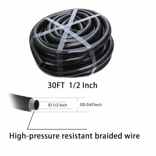 Drip Irrigation Kit 30FT Hose 1/2 Inch for Potted Plants Yard Lawn Juvenile Plants Black - size: 3t