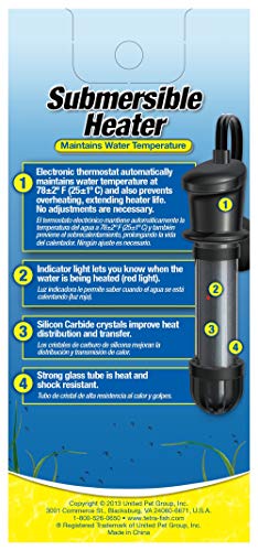 Tetra 26446 HT Submersible Aquarium Heater With Electronic Thermostat, 100-Watt, Multicolor, 10-30 Gallon - size: 10-30 Gallon