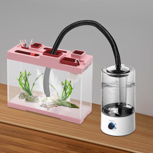 Reptile Humidifier Misters Fogger, with Extended Hose - Adjustable & Quiet Fogger/Mister for Chameleon, for Amphibians/Herps/Vivarium with Terrariums and Enclosures