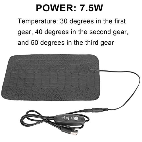 CHICIRIS USB Reptile AntiScratch Heating Pad Adjustable Temperature for Lizards Turtles, Heat Mat for Pet Lovers (S) - size: S