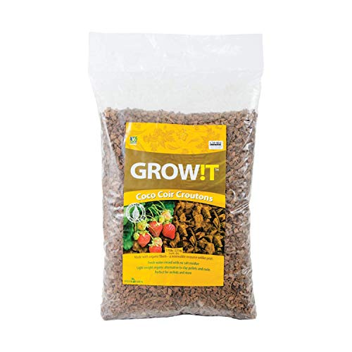 GROW!T AD113000 - CoCo Coir Croutons, (28 Liter Bag) - Organic Alternative to Clay Pellets or Rocks, Fresh Water Rinsed and Ready to be used, Porous structure for Easy Root Penetration - style: Croutons