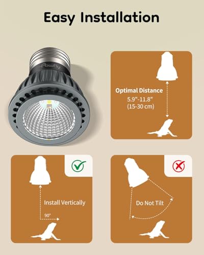 Pawfly UVB Light for Reptiles, 3 W 10.0 UVB Bulb, Desert Reptile UVA UVB Lamp for Calcium & Vitamin D3 Synthesis, High Intensity LED Lamp for Bearded Dragon, Tortoise & Lizard - size: 3 W 10.0 UVB