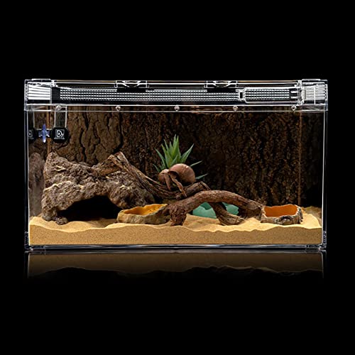 OMEM Reptile Rock Hide Cave Large Right-Angle Hideout Breeding Box Shelter Terrarium Habitat Decor (Medium) - size: Medium