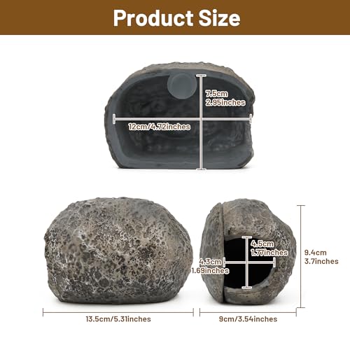 Upgraded Magnetic Detachable Aquarium Hideaway Rock Cave to Check Your Aquatic Pets to Breed, Play and Rest Safe and Non-Toxic Resin Fish Tank Viewing Hideout Ornaments