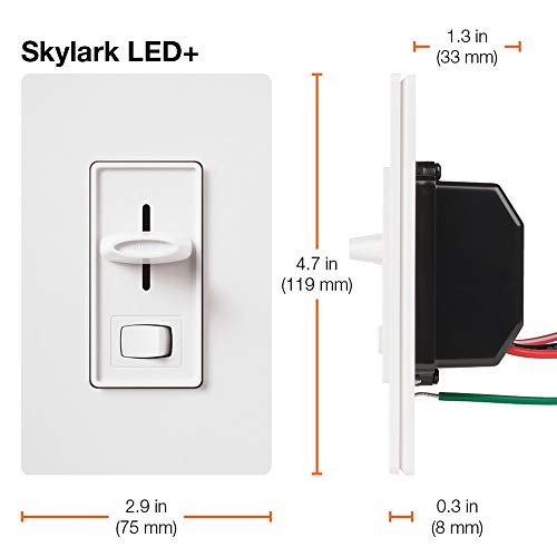 Lutron Skylark LED+ Dimmer Switch for Dimmable LED, Lutron Dimmer Switch For Halogen and Incandescent Bulbs, 150W/Single-Pole or 3-Way, SCL-153P-LA, Light Almond - color: Light Almond