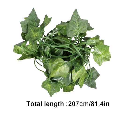 8pcs Artificial Climbing Vines with 10mm Flexible Rattan, 1m Long Jungle Simulation Plant with Suction Cups for Reptile Terrarium Habitat Decor
