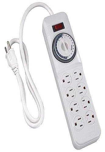 Westek TM08DHB Decorative Indoor Power Strip Timer, White, 1-Pack