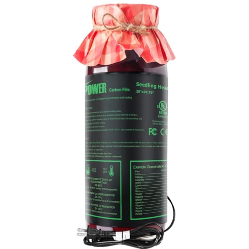 iPower Seeding Heat Mat Upgraded Carbon Film Indoor Warm Hydroponic Plant Germination Starting Pad Durable Waterproof, 20" x 20.75", Black - size: 20" x 20.75", style: 1 Pack