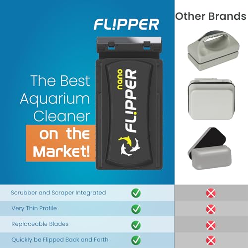 - Flipper Nano Aquarium Algae Cleaner For Glass Tanks Only Upto 1/4-Inch … - size: 1 count (Pack of 1)