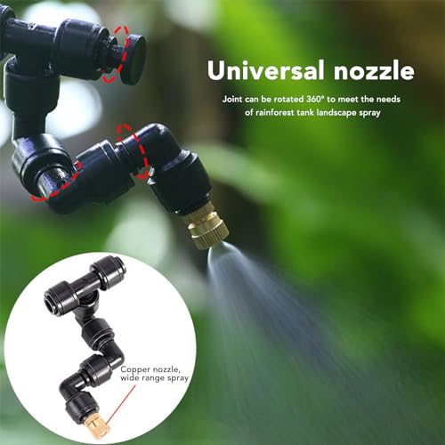 Luocute Reptile Fogger Smart Spray System, Automatic Timing Humidifier with 360 Degree Adjustable Misting Nozzles for Terrariums Reptiles Amphibians