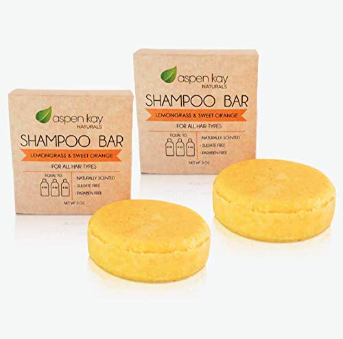 Solid Shampoo Bar, Made With Natural & Organic Ingredients, Sulfate-Free, Cruelty-Free & Vegan, All Hair Types, 3 Ounce Bar (2-P