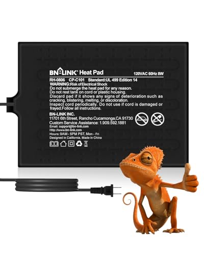 BN-LINK Reptile Heat Pad 6"X8" 8W for 10-20gal Under Tank Terrarium Heating Mat Waterproof for Turtle, Lizard, Frogs, Snake, Hermit Crab 2 Pack - size: 6" X 8" 2-PACK