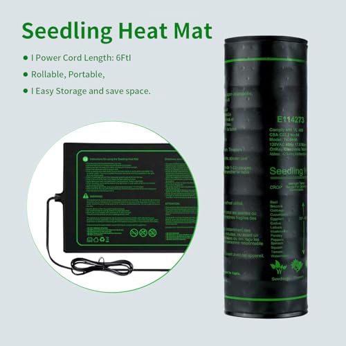 20"x 10" Seedling Heat Mat with Digital Thermostat Combo Set,ETL Certified and Durable Waterproof Warm Hydroponic Heat Mat for Germination,Indoor Gardening,Brewing and Greenhouses - style: 20"x10" Heat Mat with Digital Thermostat