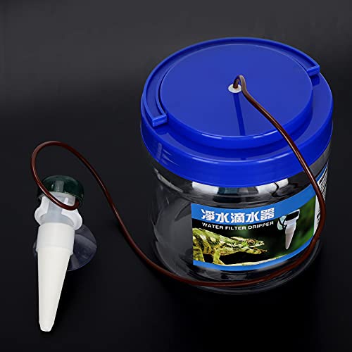 SUNGOOYUE Reptile Water Dripper Kit, Plastic Automatic Water Dispenser 1300ML Adjustable Drip Irrigation Humidifier, 60cm Tube for Gecko Lizard Chameleon