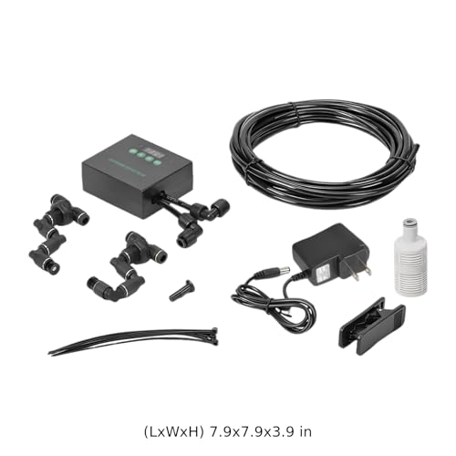 Automatic Reptile Misting System, Us Plug, Programmable Humidifier, Adjustable Nozzles, Smart Timer, Self-Priming, Rainforest Spray Kit