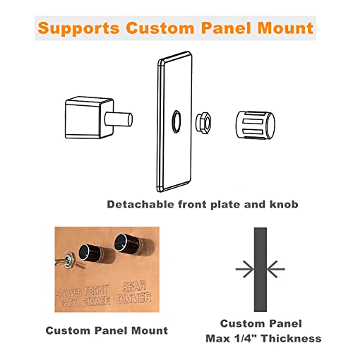 12V Light Dimmer 12 Volt PWM LED Dimmer Switch 6A 72W, for RV Boat Truck Camper Van Trailer Light Fixture, LED Strip Lights Rotary Knob - color: 6A, 4 wire