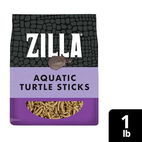 Zilla Pet Aquatic Turtle Sticks, Natural with Added Vitamins and Minerals, Nutrient-Rich Floating Food for Turtles, 1 lb