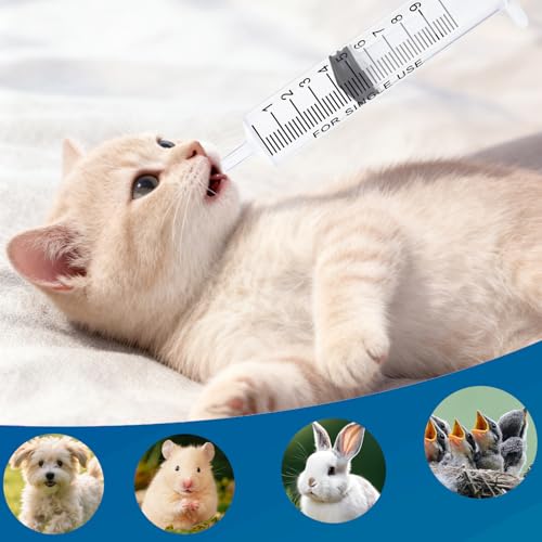 10ml Syringe with Measurement for Scientific Labs, Feeding Pets, Refilling and Measuring Liquids,Dispensing,with Cap (5PCS, 10ml) - size: 5PCS-10ml