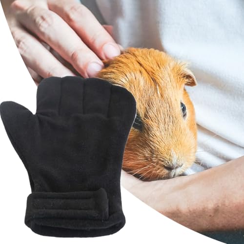Anti Bite Gloves | Scratch Resistant Mitts - Hamster Calming Gloves | for Sugar Petaur Bird Parrot Hedgehog - color: Black
