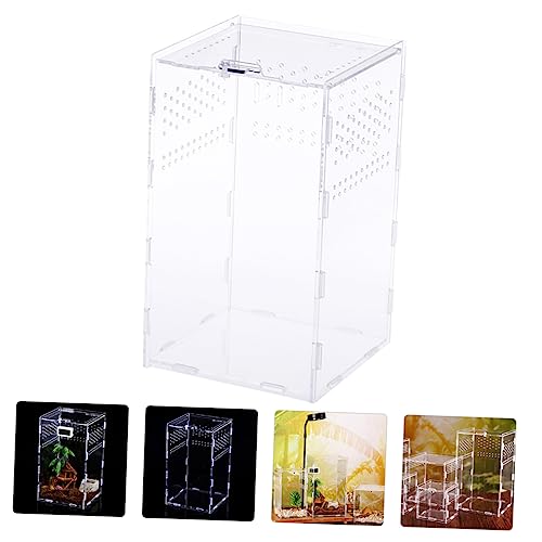 Yardwe Clear Reptile Nest Boxes with Ventilation High Transparency Easy to Clean Reptile Keeping Cases for Snakes Geckos Tarantulas and Pets