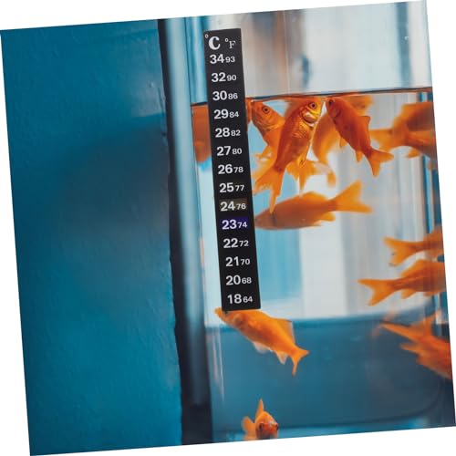PRETYZOOM 2Pcs Fish Tank Thermometer Sticker Strip Color Changing Temperature Indicator for Aquariums Easy to Read Safe and Convenient for Fish Tanks and Reptiles