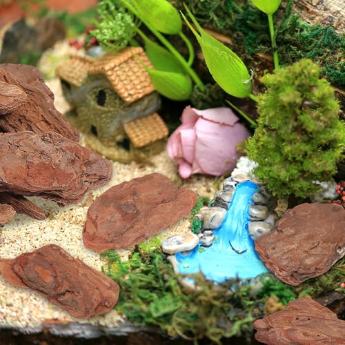 DECHOUS Turtle Box Landscape Decor Pine Bark Bedding 500g Pack Reptile Habitat Rainforest Terrarium Substrate for Tortoise and Reptile Breeding