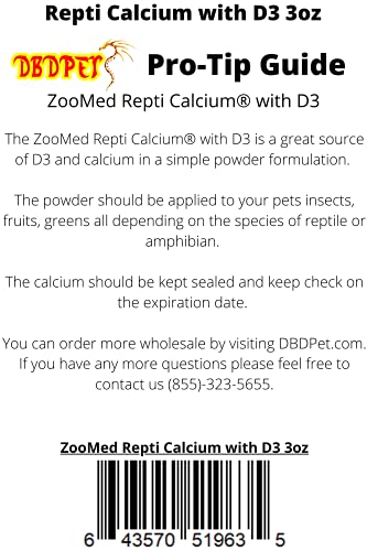 Repti Calcium with D3 (3oz) - Includes Attached DBDPet Pro-Tip Guide