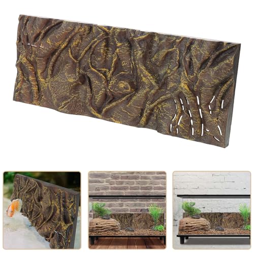 Cabilock Reptile Tank Background Board Turtle Habitat Decorative 3D Aquarium Decorative Waterproof Corrosion-Resistant Bark Texture Panel for Terrarium Fish Tank