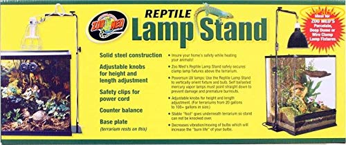 Zoo Med Reptile Lamp Stand 36" Max Height - 15" Max Horizontal Arm Length - Pack of 3